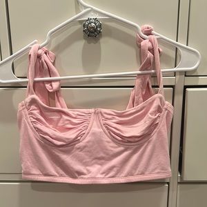 Adika pink crop top with adjustable ties